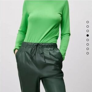 Zara The Weekend vegan leather joggers pants NWOT